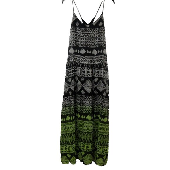 Mossimo Womens Maxi Sundress S/Petite Spaghetti Strap BOHO Abstract Print Ombre - Picture 1 of 5
